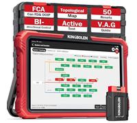 KINGBOLEN K10 Pro OBD2 Diagnosis Coche Multimarca, Bidireccional Maquina Diagnosis Coche, Codificación ECU Online,Sistema Completo Diagnosis 50+Servicios, FCA, CANFD＆DOIP, Diagrama Topológico