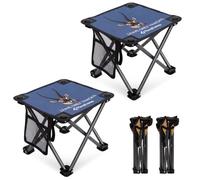 KingCamp 2 Taburetes Plegable Portátil con Diseño de Antílope Tibetan 180kg | Ultraligero con Bolsillo Lateral Tela Oxford Duradera Mini Silla para Excursiones Senderismo Pesca Camping Jardín y Eventos