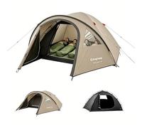 KingCamp 3-4 Personas Tienda Impermeable 3000mm Tienda Camping con Porche y Ventana PVC, Tienda Cúpula Doble Capa con Vestíbulo para Festival, Acampada Familiar, Jardín