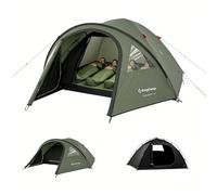 KingCamp 3-4 Personas Tienda Impermeable 3000mm Tienda Camping con Porche y Ventana PVC, Tienda Cúpula Doble Capa con Vestíbulo para Festival, Acampada Familiar, Jardín