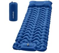 KingCamp Almohadilla de dormir para camping, 77 x 27 pulgadas, ultraligera, para mochileros, con bomba de pie y almohada integradas, colchón de aire impermeable inflable y compacto para camping, color