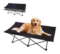 KingCamp Cama Elevada para Perros con Alfombrilla de Ante Extraíble, Cama Elevada Plegable Portátil de Camping para Perro Gatos Mascotas, en Textilene Transpirable, para Exterior Jardín, 121x68x30cm