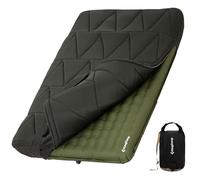 KingCamp Colchón inflable doble de camping con funda extraíble, almohadilla de dormir para 2 personas con saco de bomba, ultra cómodo, apto para dormir lateral, 6.7 pulgadas de grosor, alfombrilla de