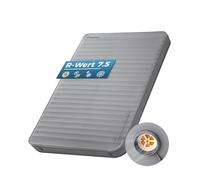 KingCamp Colchoneta autoinflable para 2 personas (valor R 7,5) - 7,5 cm de grosor, colchón de lujo para camping, silencioso y cálido, sin PVC, ideal para camping y como cama de invitados, color gris