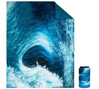 KingCamp Manta Camping Ultraligera,Compacta,Impermeable,Manta de Viaje con Botones 200x145 cm,Multiusa para Viaje, Senderismo, Oficina, Parque, Aviones,Ola de Mar