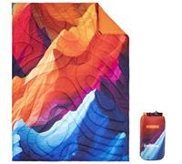 KingCamp Manta Camping Ultraligera,Compacta,Impermeable,Manta de Viaje con Botones 200x145 cm,Multiusa para Viaje, Senderismo, Oficina, Parque, Aviones,Picos de Color