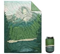 KingCamp Manta Camping Ultraligera,Compacta,Impermeable,Manta de Viaje con Botones 200x145 cm,Multiusa para Viaje, Senderismo, Oficina, Parque, Aviones,Verde