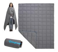 KingCamp Manta de Camping con Botón,Ultraligera, Cálida, Manta de Viaje con Bolsa de Transporte Integrada,Impermeable,Multifuncional,para Camping,Viajes,Avión,Interior o Exterior,Pesca,Casa,Sofa