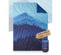 KingCamp Manta de viaje ultraligera, Manta Repelente al agua Compacta, Manta de Camping Exterior Cálida, tamaño de empaque pequeño para Camping Oficina Exterior (Montañas Lejanas, 200x145cm)