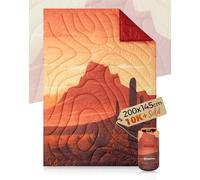 KingCamp Manta Impermeable y Ligera, Manta Caliente para Todo Tipo de Clima con Botones a Presión, Manta de Viaje Plegable para Picnics al Aire Libre, Playa, Senderismo, Coche