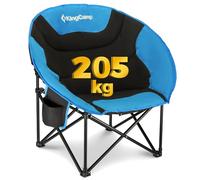 KingCamp Moonchair - Silla de Camping Plegable de hasta 150 kg con portavasos, Extra Grande, Plegable, Redonda, para Adultos, Extra Grande, para Deporte, Festival, césped, balcón