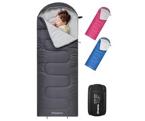 KingCamp Saco de Dormir de 1 kg, Ligero, cálido, para niños y Adultos, para 3 a 4 Estaciones del año, para Camping, Senderismo, con Bolsa de Transporte