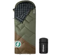 KingCamp Saco de Dormir de 100% Algodón Franela, Portátil y Ligero para 3-4 Estaciones,para Adultos y Niños, Ideal para Mochilismo y Camping, Incluye Bolsa de Compresión