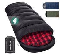 KingCamp Saco de dormir de franela, saco de dormir para adultos, 3-4 estaciones, saco de dormir ultraligero, algodón, cálido, saco de dormir tipo manta, portátil, impermeable, saco de dormir para