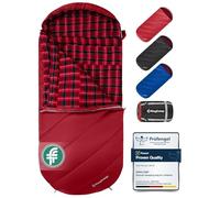 KingCamp Saco de Dormir de Invierno, para Camping, cálido, XXL, Talla Grande, para Adultos, al Aire Libre, Senderismo, Ligero para Interior y Exterior, 3-4 Estaciones, (Rojo)