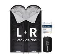 KingCamp Saco de Dormir de Verano para niños y Adultos Ligero y Compacto Negro L+R