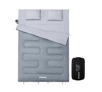 KingCamp Saco de Dormir Doble con 2 Almohadas, Franela de algodón | Amplio y cálido para 4 estaciones,ligero, extra ancho y perfecto para adultos y niños., ideal para acampadas,interiores