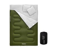 KingCamp Saco de Dormir Doble con Almohadas Extra Grande para 3 Estaciones Saco de Dormir Adulto Saco de Dormir Impermeable para Acampar Festivales Senderismo Interiores o Exteriores