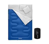 KingCamp Saco de Dormir Doble con Almohadas Extra Grande para 3 Estaciones Saco de Dormir Adulto Saco de Dormir Impermeable para Acampar Festivales Senderismo Interiores o Exteriores
