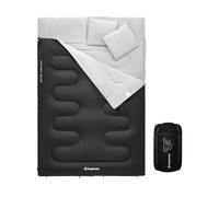 KingCamp Saco de Dormir Doble con Almohadas Extra Grande para 3 Estaciones Saco de Dormir Adulto Saco de Dormir Impermeable para Acampar Festivales Senderismo Interiores o Exteriores