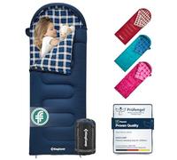 KingCamp Saco de dormir para niños, saco de dormir cálido para invierno, 3 - 4 estaciones, para niños, camping, senderismo, 170 x 70 cm, confort: 7 °C, 1,4 kg, (azul marino, derecha)