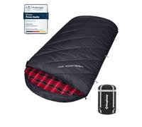KingCamp Saco de Dormir XXL Franela de Algodón Adulto Negro Clásico