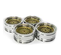 KINGCOO 4 ruedas de coche teledirigidas de diámetro de 52 mm, revestimiento de plástico, hexagonales, 12 mm, para 1:10, RC, Run de Drift, Touring Racing Car de 1,9 pulgadas, piezas de neumáticos (oro