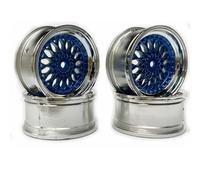 KINGCOO 4 ruedas de coche teledirigido de diámetro de 52 mm, revestimiento de plástico, hexagonales, 12 mm, para 1:10 RC On-Road Run-flating Drift Touring Racing Car 1,9 pulgadas (azul plata