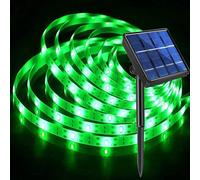 KINGCOO - Cinta LED solar exterior, 3 m, 90 LED, impermeable, tiras LED solares, cortable, cadena de luces, 8 modos, guirnalda luminosa para casa, jardín, boda, fiesta, Navidad, decoración verde)