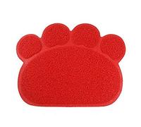 KINGCOO Estera de Arena para Gato, Impermeable Antideslizante Garra Conformado Alfombrilla para Arenero Estera para Caja de Arena de Mascotas,PVC,30cm x 40 cm (Rojo)