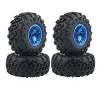KINGCOO Juego de 4 ruedas y neumáticos RC Monster Truck, neumáticos de goma de 130 mm y llantas de plástico para coche 1/10 RC Crawler Auto para HIMOTO SCX10 TRX4 HSP HPI Tamiya Kyosho (azul)