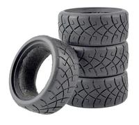 KINGCOO Neumáticos de coche RC 1/10 en la carretera, 4 unidades de neumáticos de goma con inserciones de espuma para 1:10 RC On Road Runflating Touring Racing Car para Tamiya HSP HPI Kyosho (F-65 mm)