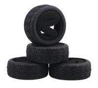 KINGCOO Neumáticos de coche RC 1/10 en la carretera, 4 unidades de neumáticos de goma con insertos de espuma para 1:10 RC On Road Runflating Touring Racing Car para Tamiya HSP HPI Kyosho (N-66 mm)