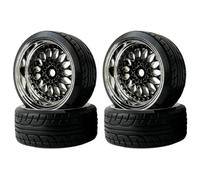 KINGCOO Neumáticos de coche RC Drift, 4 unidades, 62 mm, de plástico duro, llantas para ruedas 1:10 RC On Road Run-Flating Racing Driftwagen para Tamiya HSP HPI Kyosho piezas de repuesto (negro