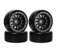 KINGCOO - Rueda y neumáticos para coche RC Drift, 4 unidades, 63 mm, llantas de plástico para Tamiya HSP HPI Kyosho 1/10 On-Road Racing Driften Auto Piezas de repuesto (negro vintage)