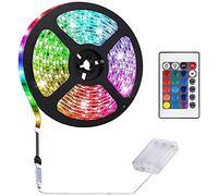 KINGCOO - Tira de luces LED alimentada por batería con mando a distancia de 24 teclas, hazlo tú mismo, para interior y exterior, decoración para fiestas (1 paquete, 4 m 240 LED)