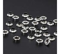 Kingcxu - 30 cuentas lisas chapadas en plata con agujero para hacer joyas