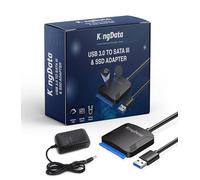 KingData Cable SATA, convertidor SATA a USB para HDD y SSD de 3,5 y 2,5 pulgadas, compatible con portátiles, Raspberry Pi 4, Crucial, WD, Seagate, Toshiba, plástico negro