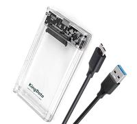 KingData Caja de disco SSD SATA III USB 3.0 Caddy Case lector externo portátil Fast Data Transfer UASP cable incluido indicador LED sin herramientas transparente