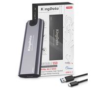 KingData Carcasa M.2 NVMe SSD de 10 Gbps Sin Herramientas, Adaptador USB 3.1 a USB Para 2230/2242/2260/2280 M.2 Con Cable USB C a A