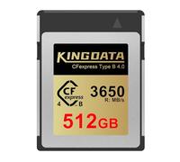 KINGDATA Tarjeta CFexpress 4.0 Tipo B 512GB, hasta 3650 MB/s de Lectura, 8K Raw Vídeo, Alta Velocidad Tarjeta de Memoria CFE Type B Card Compatible con DSLR, Cámara