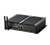 KINGDEL Mini computadora Sin Ventilador, Nuez CPU Celeron 1037U, 8GB RAM, 128GB SSD, 2 * NICs, 4 * USB 3.0, 4 * COM RS232, HD, WiFi