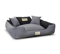KingDog Cama antideslizante para perros con cremallera de Panamá Stretch MM43, cama para mascotas, desmontable y lavable, 100% poliéster, 160 g/m2 (dimensiones exteriores: 75 x 65 cm/dimensiones