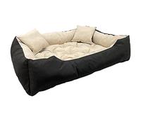 KingDog Ecco Cama para Perros y Gatos con Cojín Tamaño XXL Beige & Negro Nylon Mascota Lavable Material Impermeable (XXL 145x115cm/130x100cm)