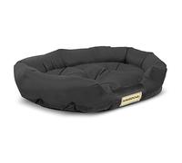 KingDog Prestige Cama para perros y mascotas, ovalada, impermeable, PVC, 100% poliéster, peso: 240 gr/m2 (100 x 75 cm, negro)