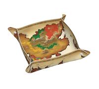 Kingdom Of Bhutan Map03 - Bandeja de cuero con impresión para hombres y mujeres, bandeja portátil de viaje, almacenamiento de escritorio