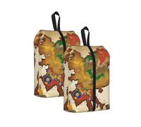 Kingdom of Bhutan Map03 - Bolsa de equipaje de viaje de gran capacidad, impermeable, portátil, para natación, para zapatos, 2 unidades., Talla única, Cierre de cremallera, con una correa tejida en la