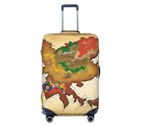 Kingdom of Bhutan map03 - Funda protectora de equipaje de viaje, lavable, antiarañazos, diseño de map03, Black, L