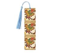 Kingdom of Bhutan Map03 - Marcadores de página de lectura de madera, 5 marcapáginas de madera con borlas, regalos para hombres y mujeres