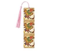 Kingdom of Bhutan Map03 - Marcadores de página de lectura de madera, 5 marcapáginas de madera con borlas, regalos para hombres y mujeres
